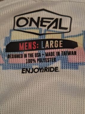 Men's Large White Limited Edition- Enjoy the Ride Oneal Lightweight Shirt